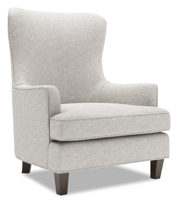 Fauteuil d’appoint à oreilles Sofa Lab personnalisable de 32 po fabriqué au Canada en tissu de chenille - argenté Luxury Silver