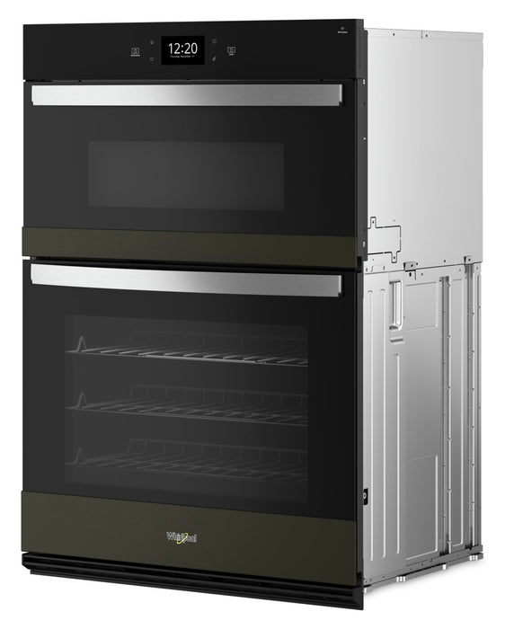 Four mural combiné électrique Whirlpool de 5 pi³ et de 30 po avec convection véritable - acier inoxydable noir avec fini PrintShieldMC - WOEC7030PV