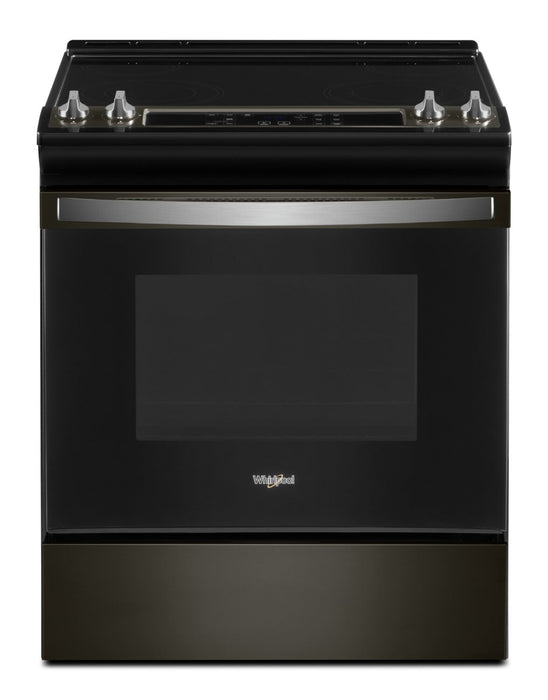 Cuisinière électrique Whirlpool de 4,8 pi³ avec autonettoyage - acier inoxydable noir - YWEE515S0LV