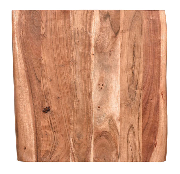 Table de bout rustique Kaleb de 22 po - brune et noire avec pattes en métal