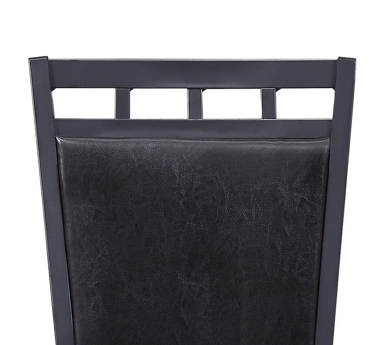 Ensemble de salle à manger Marc 5 pièces en métal avec table de 48 po (L), dessus en imitation de marbre et 4 chaises - noir