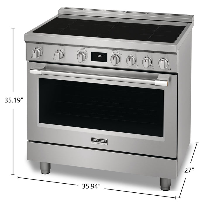 Cuisinière à induction Frigidaire Professional de 4,4 pi³ avec convection à 2 ventilateurs et surface de cuisson facile à nettoyer - acier inoxydable Smudge-ProofMD - PCFI3670AF