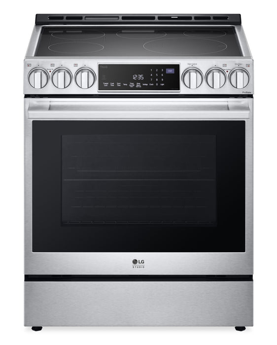 Cuisinière intelligente électrique LG Studio de 6,3 pi³ avec friture à air et convection ProBake ConvectionMD - acier inoxydable Smudge-ProofMD - LSES6338F