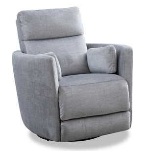 Fauteuil pivotant, coulissant et inclinable Ember de 36 po en tissu - coton argenté
