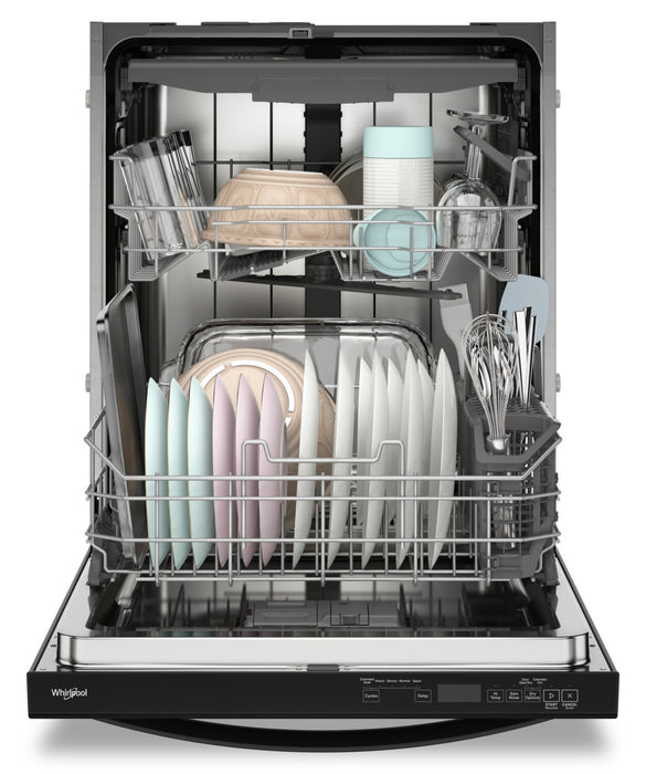 Lave-vaisselle encastré Whirlpool de 24 po et de 44 dBA avec commandes sur le dessus - noir - WDT550SAPB