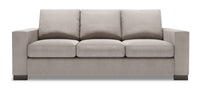 Sofa Track de Sofa Lab de 85 po fabriqué au Canada en tissu d’apparence lin avec accoudoirs rectilignes - gris Pax Slate
