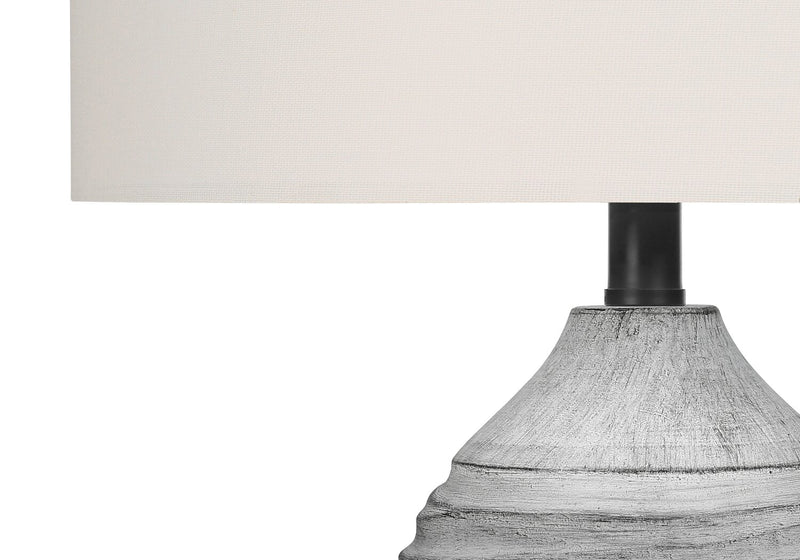 Lampe de table de 27 po en résine texturée grise