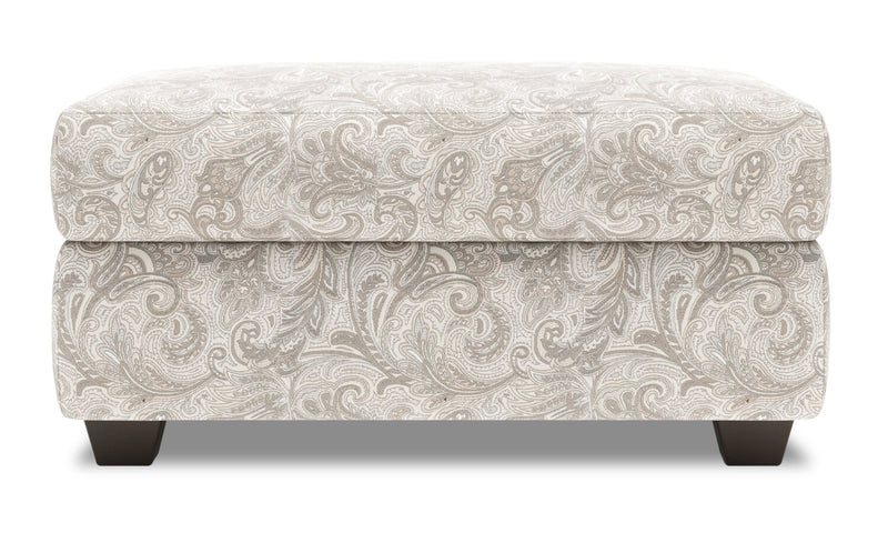Pouf de rangement personnalisable The Trunk de Sofa Lab de 39 po fabriqué au Canada en tissu - gris Dove Grey