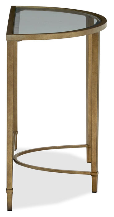 Table de salon traditionnelle Copia de 50 po avec dessus en verre - argentée et dorée avec base en métal