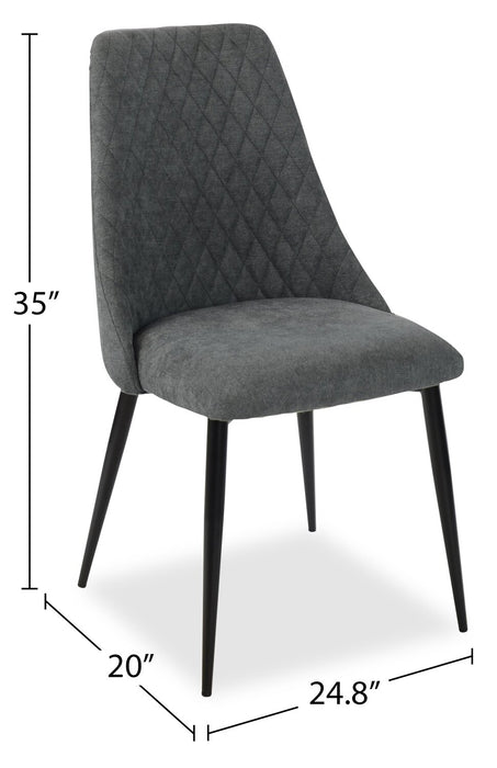 Chaise de salle à manger Miya en tissu de polyester et en métal - anthracite
