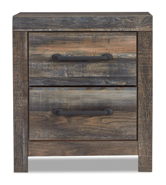 Table de nuit Abby de 21,8 po (L) x 24,5 po (H) à 2 tiroirs avec port USB - brune