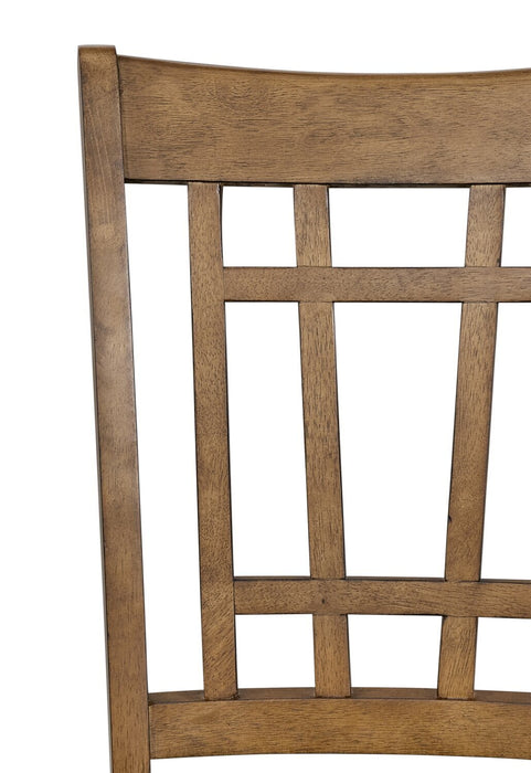 Chaise de salle à manger Dena en tissu de cuir végétalien - chêne brun