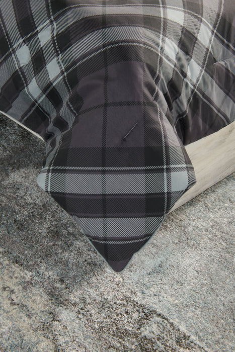 Ensemble d'édredon William 4 pièces pour lit double ou grand lit - gris