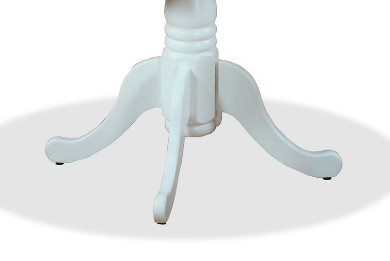 Table de salle à manger Hana de 40 po (L) à abattant, en bois et avec base piédestal - deux teintes, blanc et naturel