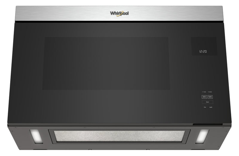 Four à micro-ondes à hotte intégrée Whirlpool de 1,1 pi³ à installation affleurée avec cuisson à 900 W - acier inoxydable résistant aux traces de doigts - YWMMF5930PZ