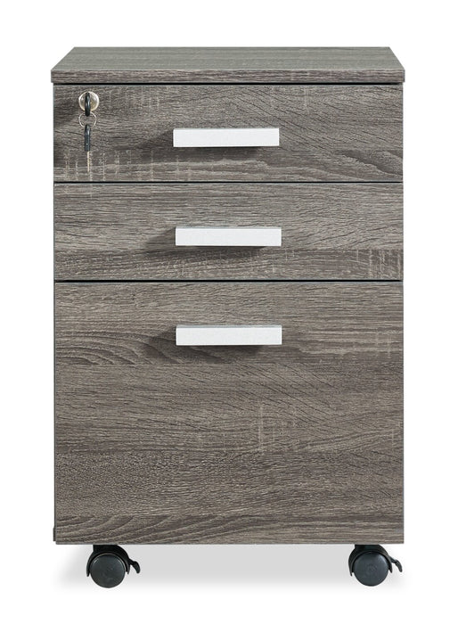 Classeur latéral Oscar de 15,75 po à 3 tiroirs - gris vieilli