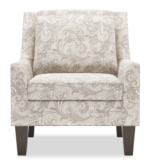 Fauteuil d’appoint club Sofa Lab personnalisable de 29 po fabriqué au Canada en tissu avec pattes en bois - Dove multicolore