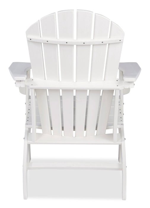 Chaise Adirondack Bask pour la terrasse à l’extérieur - plastique à haute densité, résistante aux rayons UV et aux intempéries - blanche