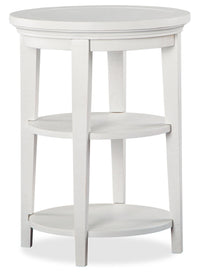 Table de bout ronde traditionnelle Heron Cove de 18 po avec tablette - pin blanc