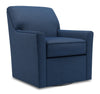 Fauteuil d’appoint pivotant Sofa Lab personnalisable de 31 po fabriqué au Canada en tissu d’apparence lin - bleu Pax Navy
