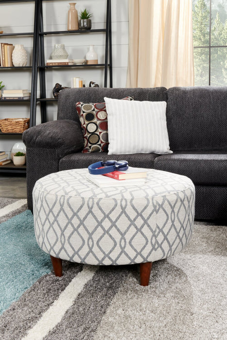 Pouf personnalisable The Curve de Sofa Lab de 31 po fabriqué au Canada en tissu - Steel multicolore