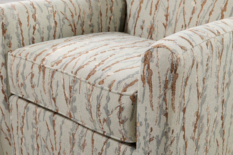 Fauteuil d’appoint pivotant Sofa Lab personnalisable de 31 po fabriqué au Canada en tissu - Mineral multicolore