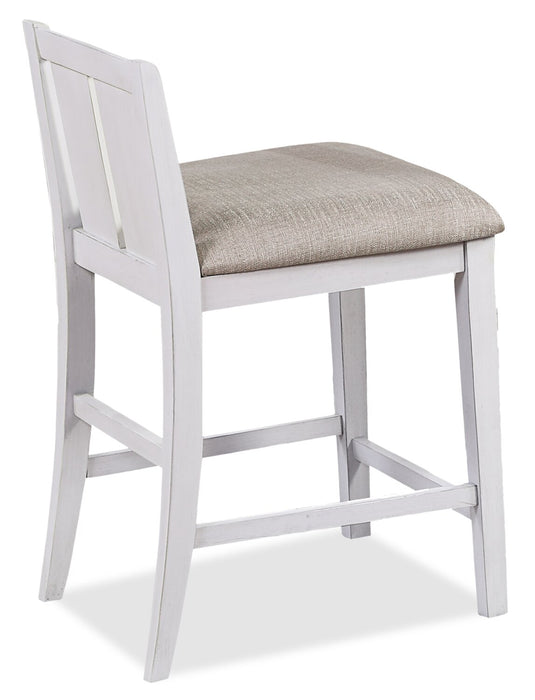 Ensemble de salle à manger Lane 3 pièces de hauteur comptoir avec table de 36,5 po (L), tablettes et port USB intégrées, et 2 chaises - blanc