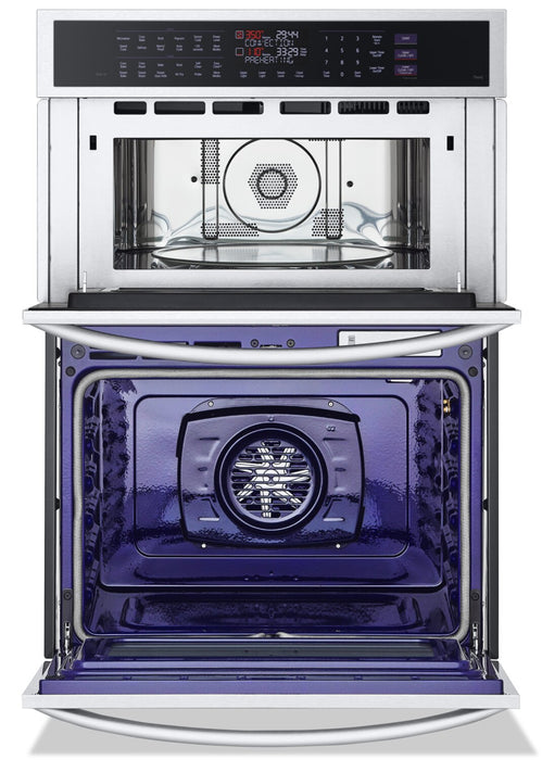 Four mural combiné électrique LG de 6,4 pi³ et de 30 po avec convection véritable - acier inoxydable Smudge-ProofMD - WCEP6427F