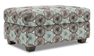 Pouf de rangement personnalisable The Trunk de Sofa Lab de 39 po fabriqué au Canada en tissu - Spa multicolore