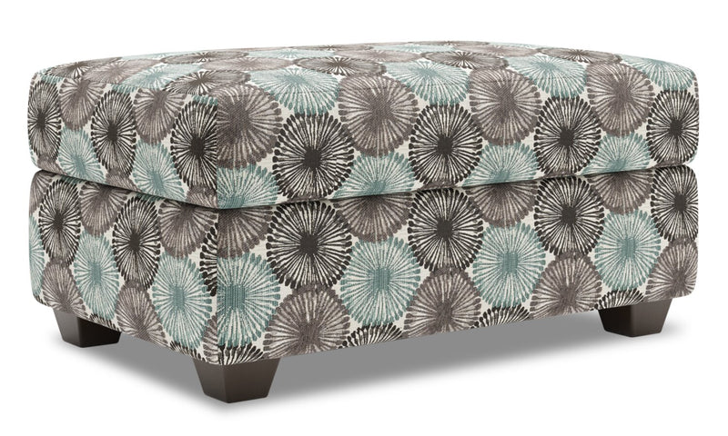 Pouf de rangement personnalisable The Trunk de Sofa Lab de 39 po fabriqué au Canada en tissu - Spa multicolore