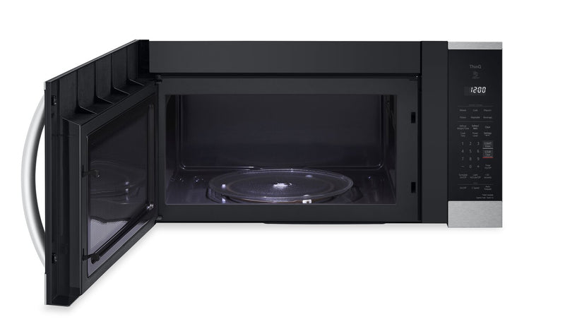 Four à micro-ondes à hotte intégrée LG de 1,8 pi³ avec EasyCleanMD et cuisson par capteur - acier inoxydable Smudge-ProofMD - MVEM1825F