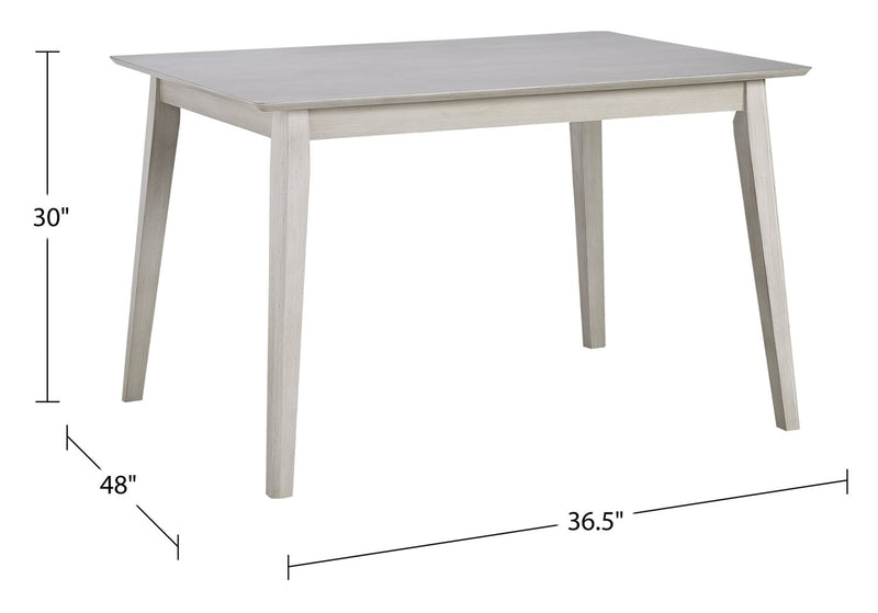 Ensemble de salle à manger Shae 5 pièces avec table de 48 po (L) et 4 chaises - blanc antique