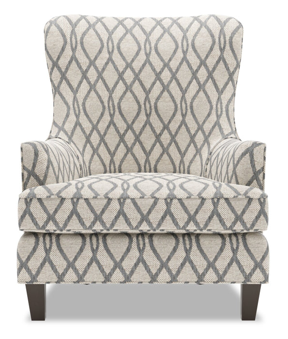 Fauteuil d’appoint à oreilles Sofa Lab personnalisable de 32 po fabriqué au Canada en tissu - gris acier