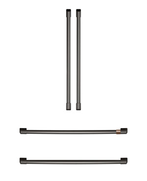 Trousse de poignées Café 4 pièces noir brossé pour réfrigérateur à portes françaises - CXQB4H4PNBT