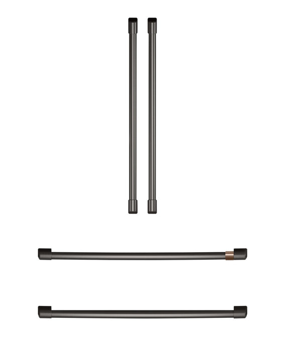 Trousse de poignées Café 4 pièces noir brossé pour réfrigérateur à portes françaises - CXQB4H4PNBT