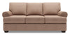 Sofa-lit personnalisable Roll de Sofa Lab de 86 po fabriqué au Canada en tissu d’apparence lin avec accoudoirs enroulés - brun Pax Wicker