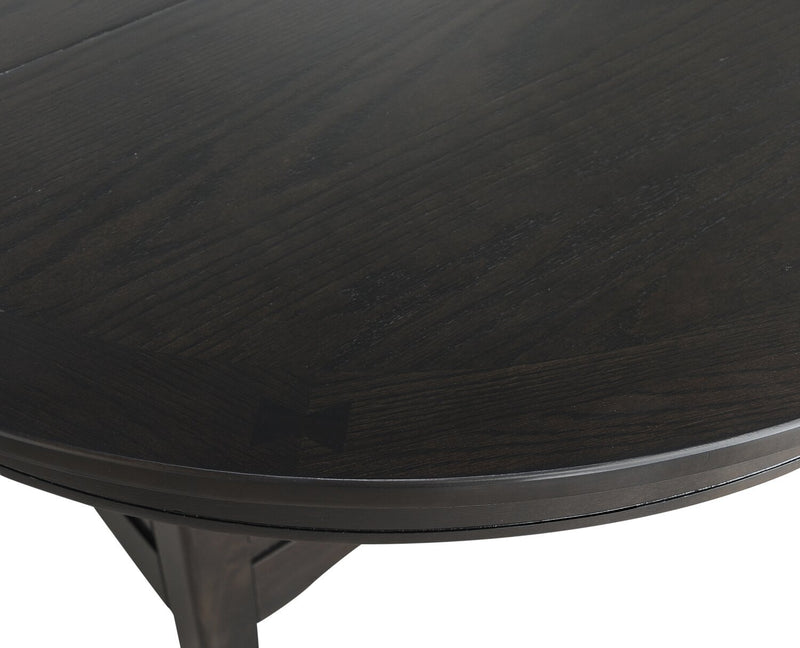 Ensemble de salle à manger Dena 5 pièces de hauteur comptoir avec table ronde, rallonge de 42 po à 60 po (L) et chaises - gris