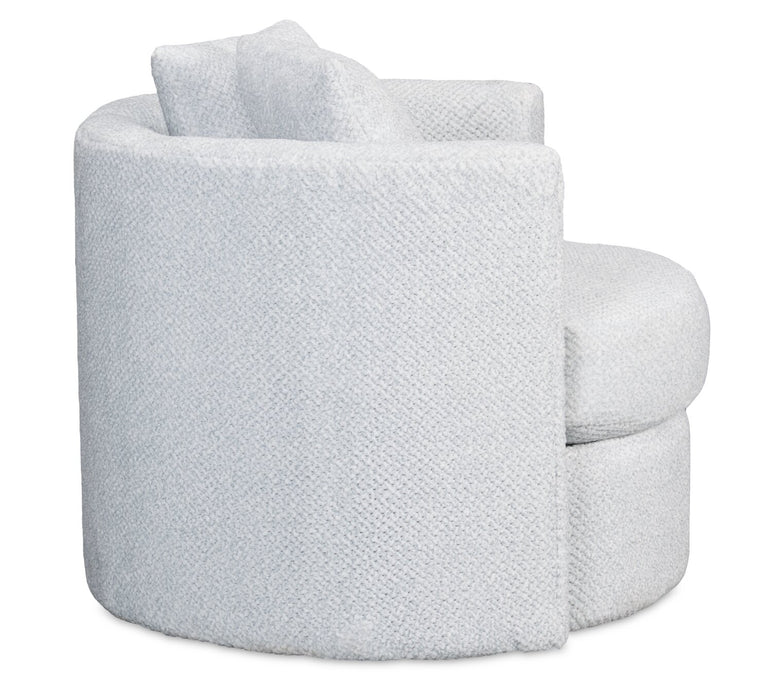 Fauteuil d’appoint pivotant Cuddler Petite de 36 po fabriqué au Canada en tissu de chenille - gris Teddy Star