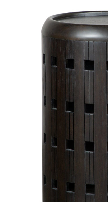 Table de bout ronde moderne Rhett de 18 po - chêne brun espresso foncé