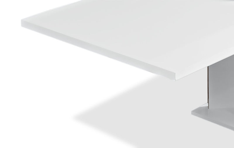 Table de salle à manger Raia - fabriquée en Italie, base piédestal, moderne, 71 po (L) - blanche