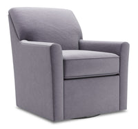  Fauteuil d’appoint pivotant Sofa Lab de 31 po fabriqué au Canada en tissu de velours - gris Granite Grey 