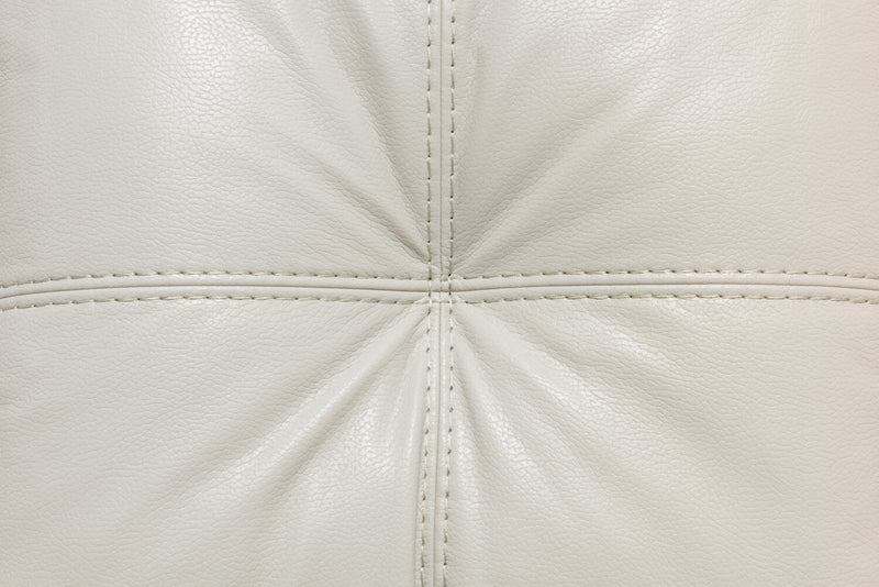 Causeuse Addison de 63 po fabriquée au Canada en tissu d’apparence cuir avec coussins de siège amovibles et capitonnage - beige