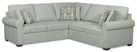  Sofa sectionnel de droite Haven de Scott Living 2 pièces en tissu de chenille - bleu écume de mer