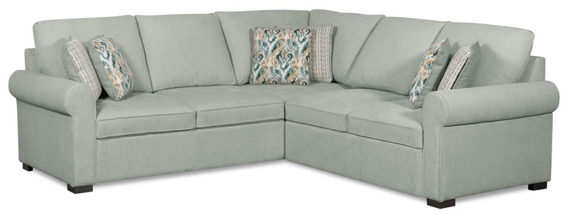 Sofa sectionnel de droite Haven de Scott Living 2 pièces en tissu de chenille - bleu écume de mer