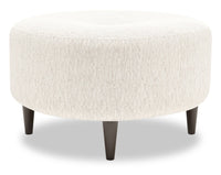  Pouf The Curve de Sofa Lab de 31 po fabriqué au Canada en tissu de chenille - beige Luxury Sand 