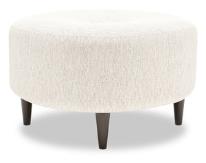 Pouf personnalisable The Curve de Sofa Lab de 31 po fabriqué au Canada en tissu de chenille - beige Luxury Sand