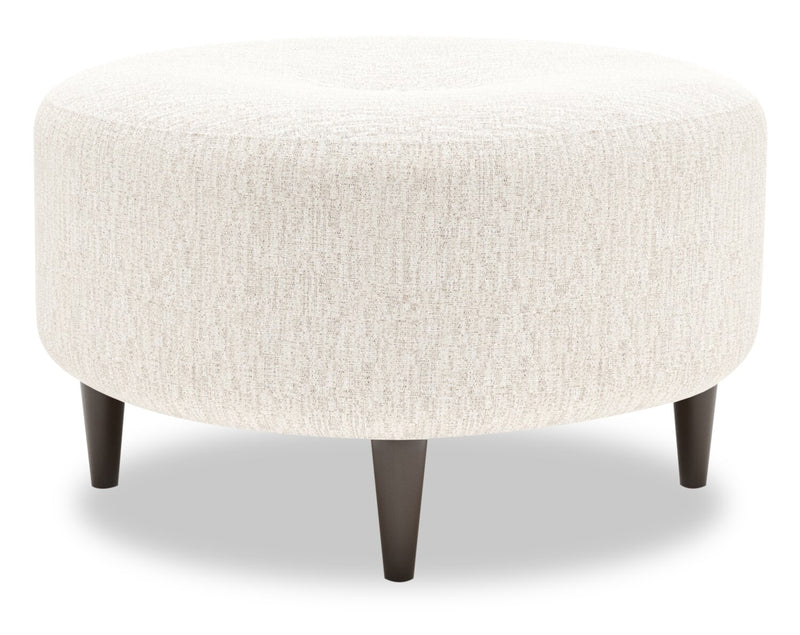 Pouf personnalisable The Curve de Sofa Lab de 31 po fabriqué au Canada en tissu de chenille - beige Luxury Sand