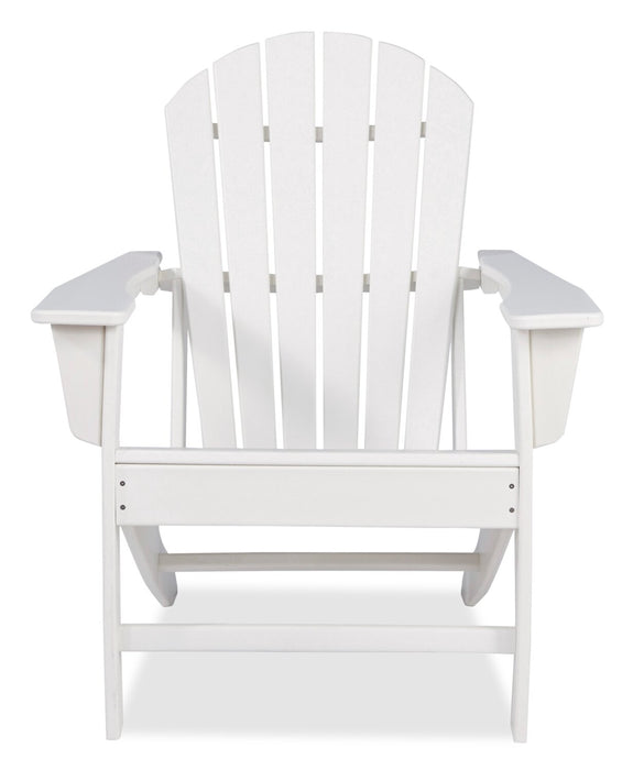Chaise Adirondack Bask pour la terrasse à l’extérieur - plastique à haute densité, résistante aux rayons UV et aux intempéries - blanche