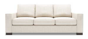 Sofa-lit personnalisable Track de Sofa Lab de 85 po fabriqué au Canada en tissu de chenille avec accoudoirs rectilignes - beige Luxury Sand