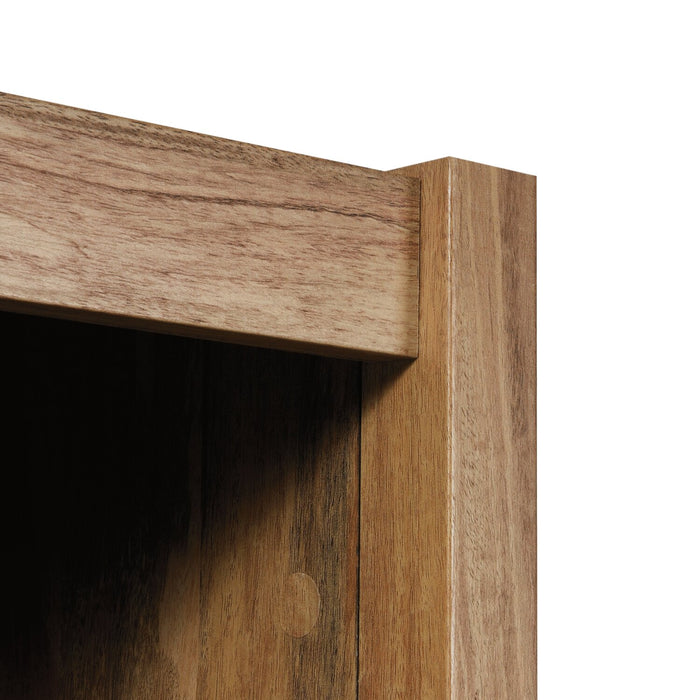 Bibliothèque Alfie de 48,31 po avec compartiments ouverts et rangement - brun clair